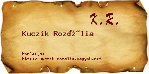 Kuczik Rozália névjegykártya