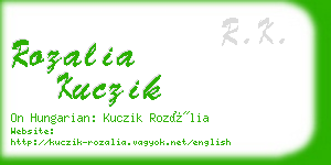 rozalia kuczik business card